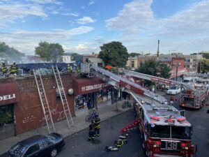 Nyfd responds to three alarm fire in queens