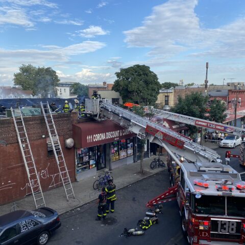 Nyfd responds to three alarm fire in queens - photo licensed by shore news network.