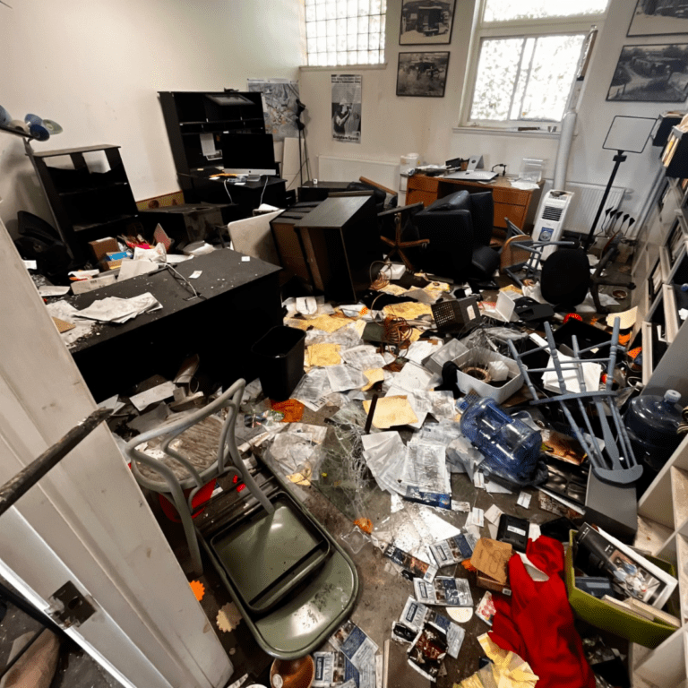 Vandals under 11 years old trash community artist business in utica - photo licensed by shore news network.