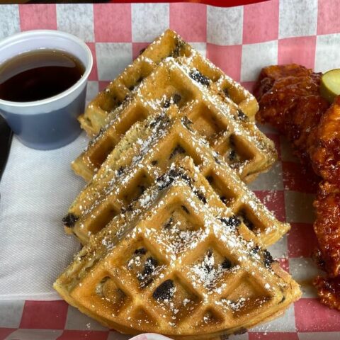 Celebrate national waffle day at hot chikn kitchn - photo licensed by shore news network.