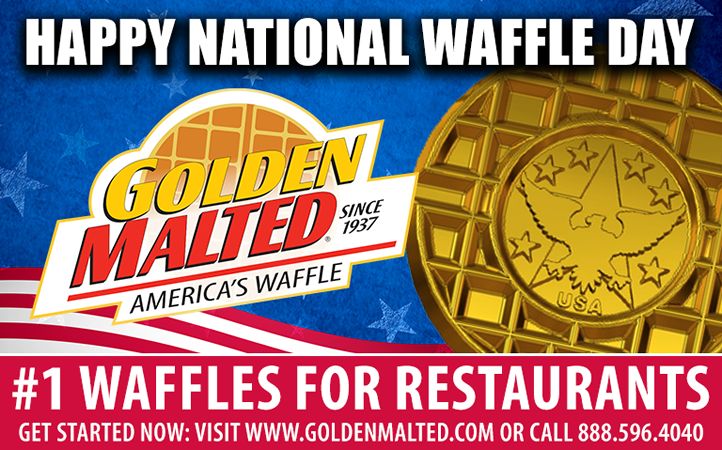 Celebrate National Waffle Day with America's #1 Waffle - Waffle Irons Provided at No Cost with Golden Malted