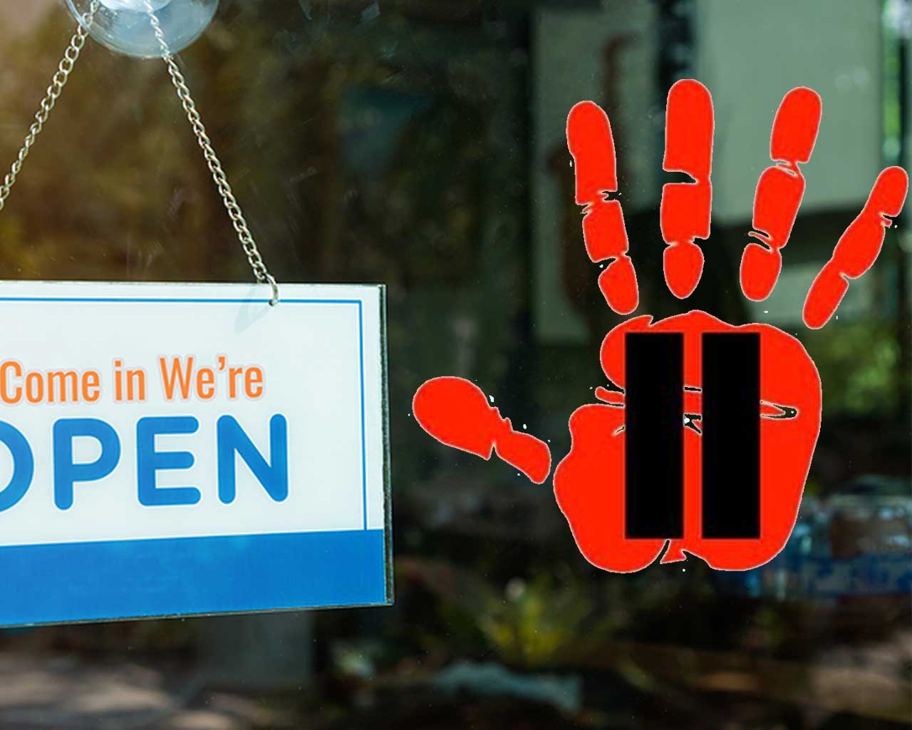 What's With This Strange Red Hand Print Showing up on Sussex County Storefronts?
