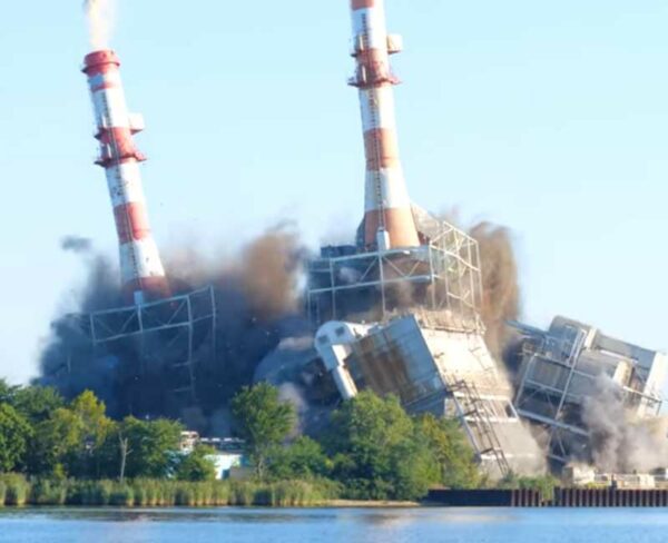 Watch: Bowleys Quarters Power Plant Demolished in Planned Implosion