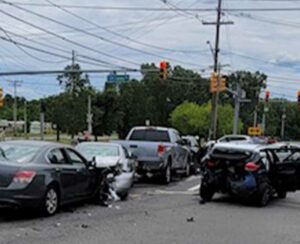 Four injured in five car crash in manchester
