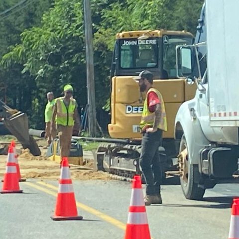 Whitesville road in jackson experiencing delays due to water main install for new developments - photo licensed by shore news network.