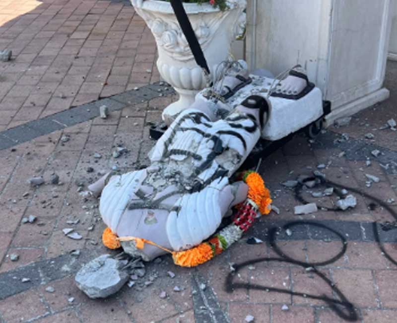 Six Men Wanted for Vandalizing Statue at New York City Hindu Temple