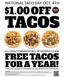 Chronic tacos celebrates national taco day with special deals