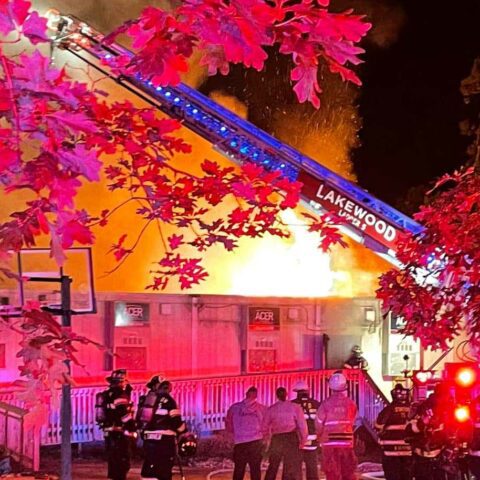 Fire damages modular private school on cross street in lakewood - photo licensed by shore news network.