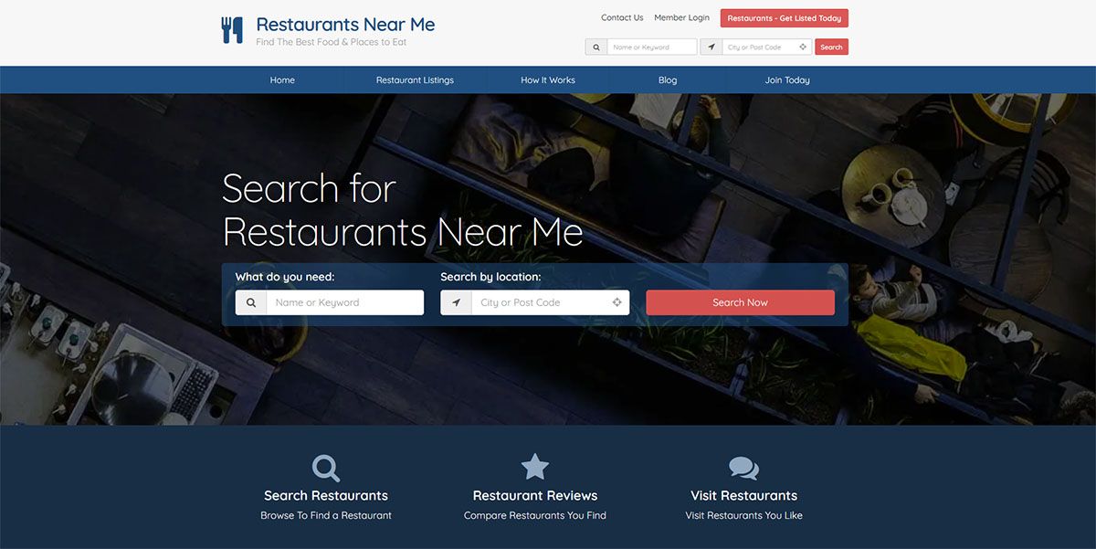 Restaurants Near Me, a New Website Directory and Listings for Restaurants, Helps People Find Places to Eat
