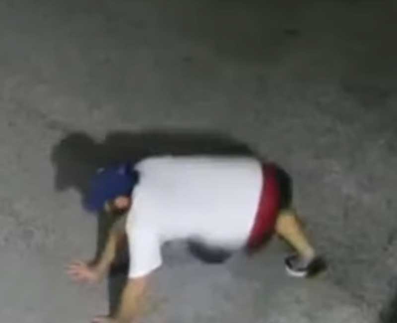 Watch: Unsuccessful Burglar Falls Multiple Times During Clumsy Getaway