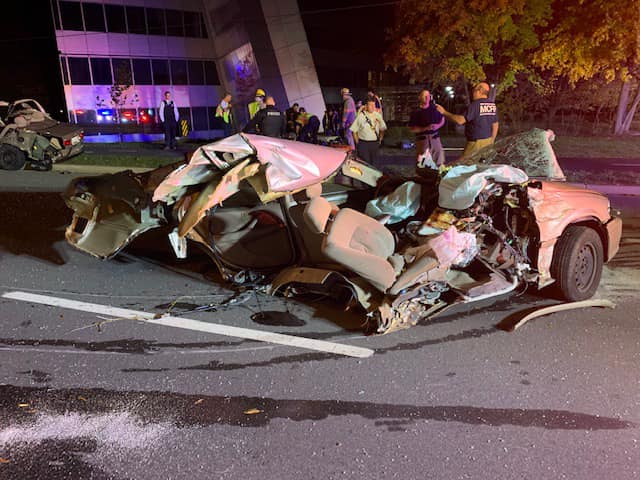 10/26/22 at 9:30 p.m. Southbound Wootton Parkway is temporarily closed at Seven Locks Road due to a traffic collision. Driver of vehicle was transported to hospital with serious injuries.