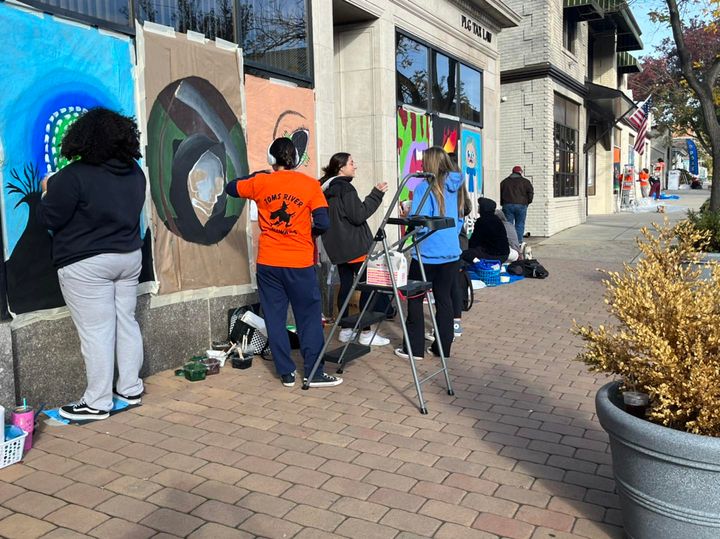 Downtown Toms River Halloween painting-photos by Art Gallagher, Toms River Township