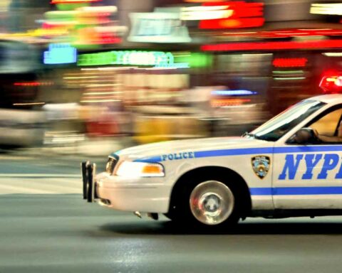 NYPD officers responding to emergency call. File photo by Roy Janssen