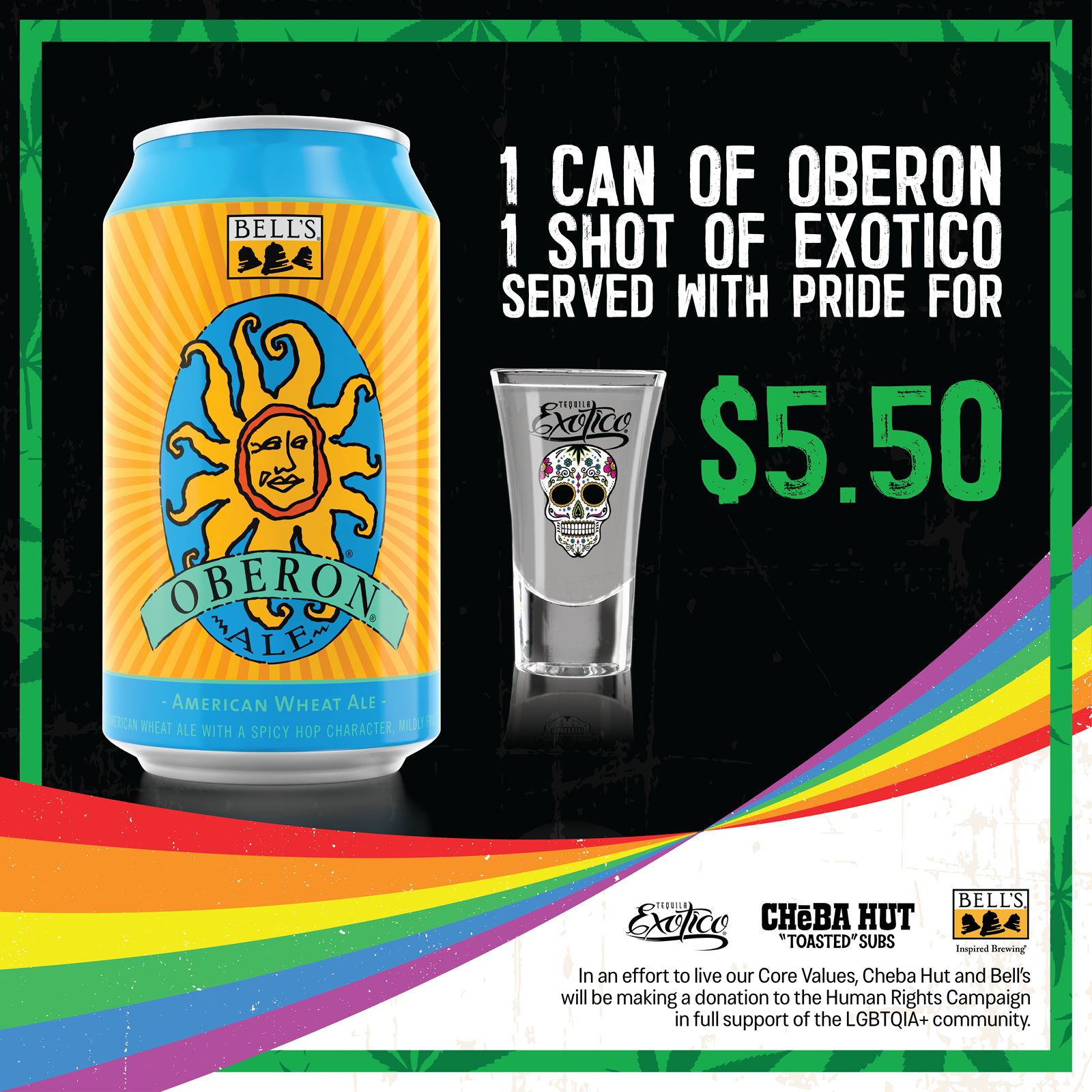 Cheba Hut Kicks off Summer with Bell's Oberon Ale and Exotico Tequila Partnership and Sweepstakes Giveaway