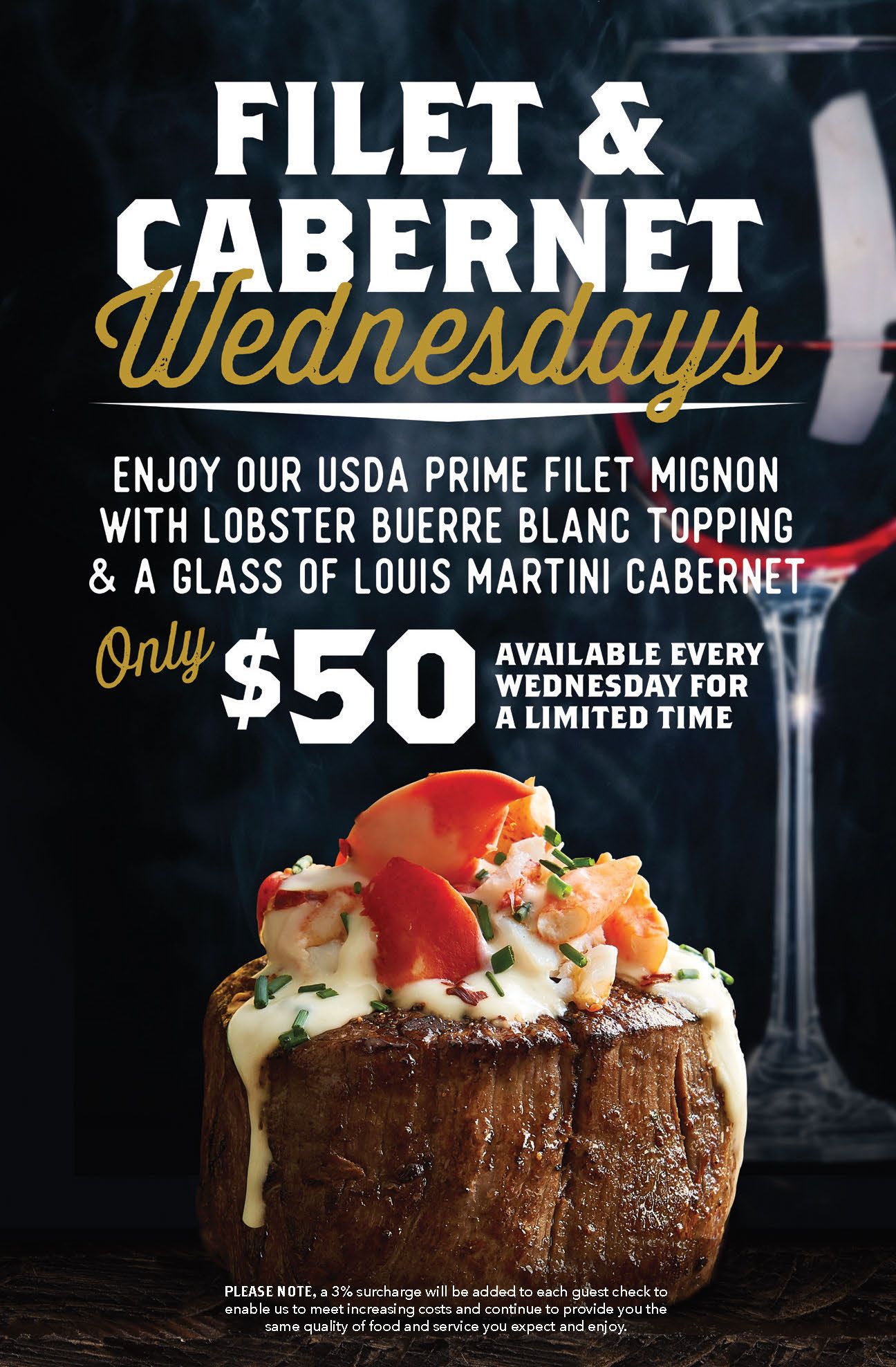 Claim Jumper Steakhouse & Bar Launches New Filet & Cabernet Wednesdays