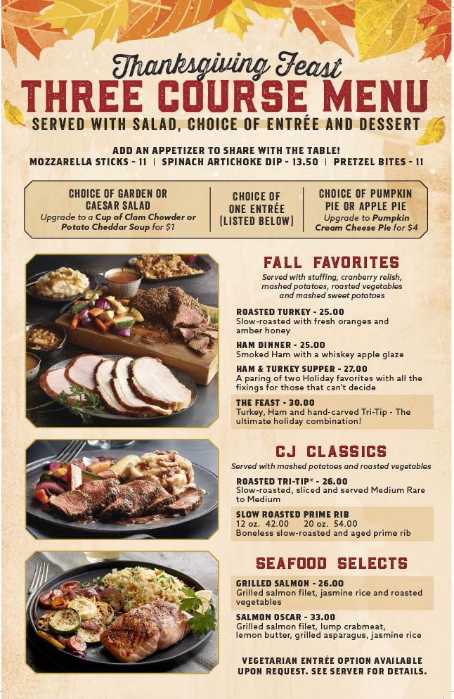 Claim Jumper Steakhouse & Bars Are Open on Thanksgiving for Dine in and Carry Out