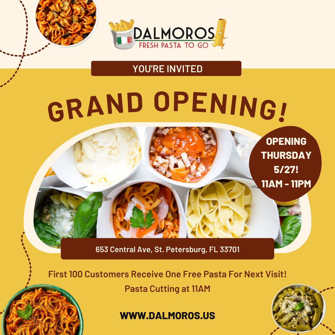 DalMoros Fresh Pasta To Go Celebrates Grand Opening In Downtown St. Petersburg, Florida On Thursday, May 27