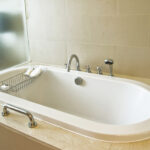 White bath tub in house