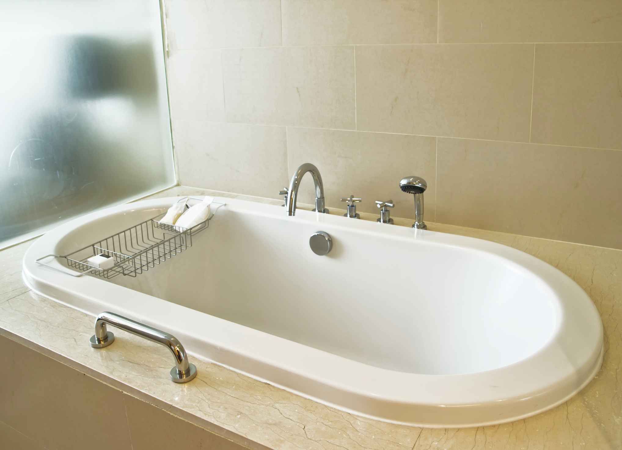 White bath tub in house