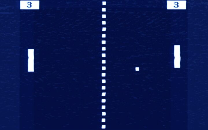 Pong VHS capture play blue