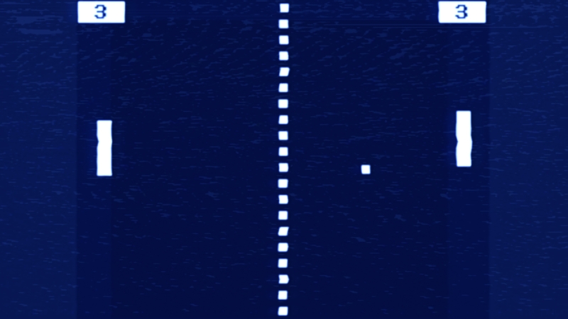 Pong VHS capture play blue