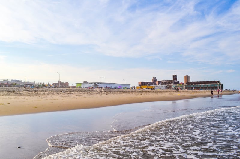 Large sinkholes open up on beach in Asbury Park