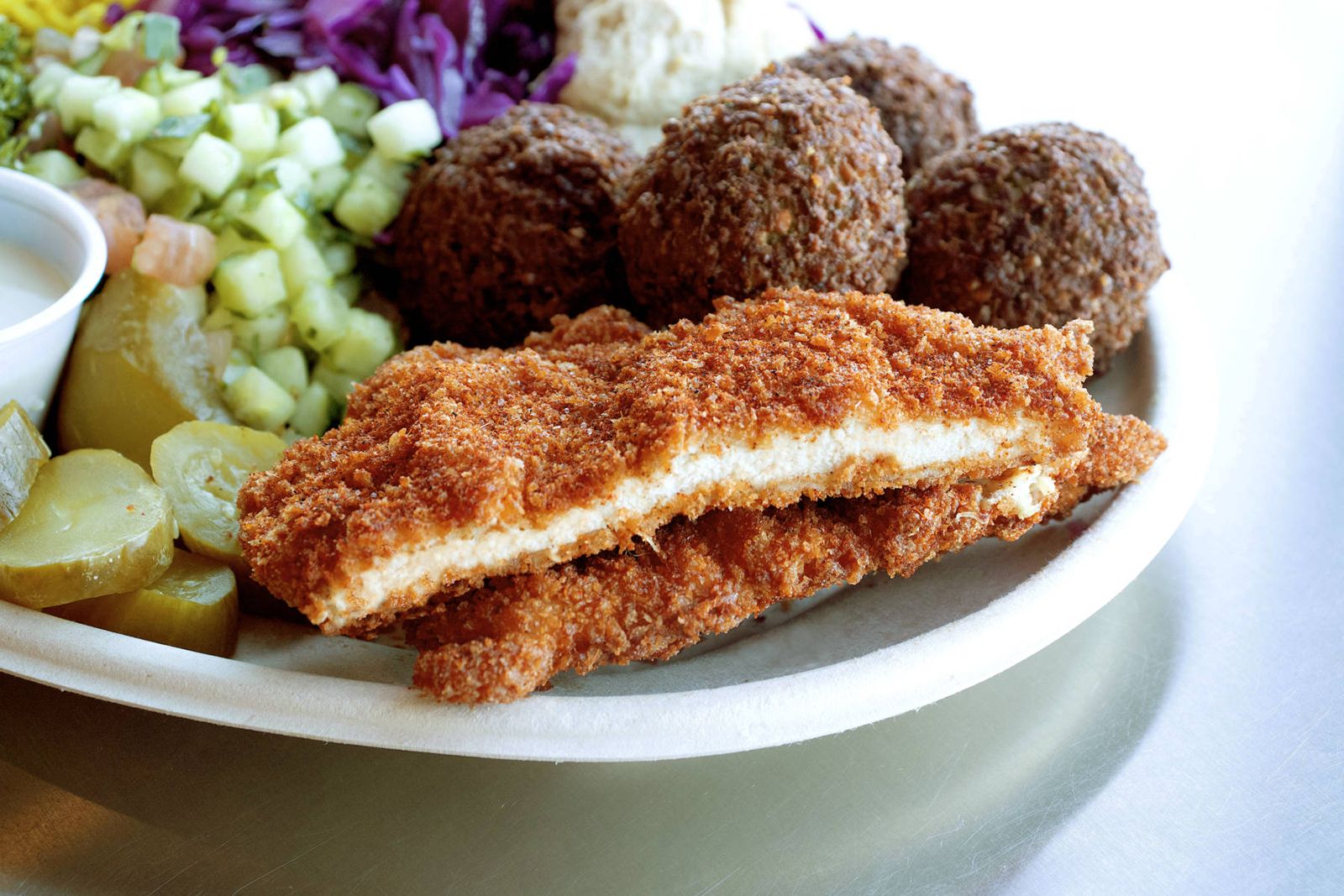 Fuel Your Flame with Naf Naf Middle Eastern Grill's Legit-Zel Chicken Schnitzel