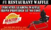Golden malted’s industry leading waffle irons provided at no cost
