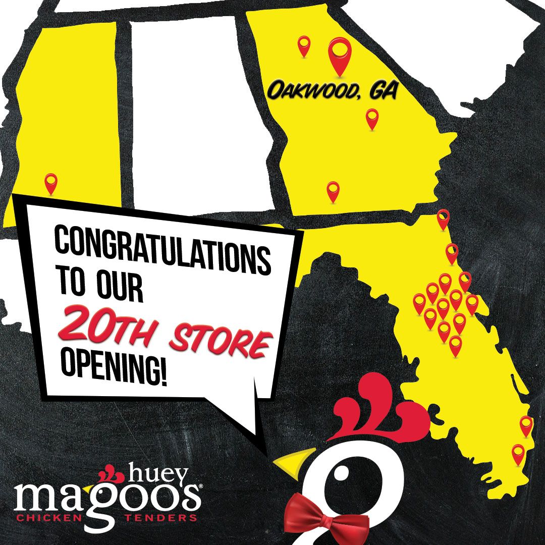 Huey Magoo's Milestone 20th Restaurant Now Open in Oakwood, Georgia