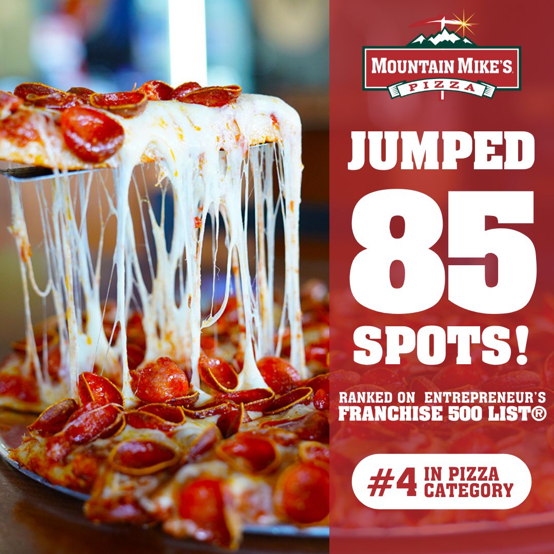 Mountain Mike's Pizza Jumps 85 Spots in Entrepreneur's Franchise 500 Ranking