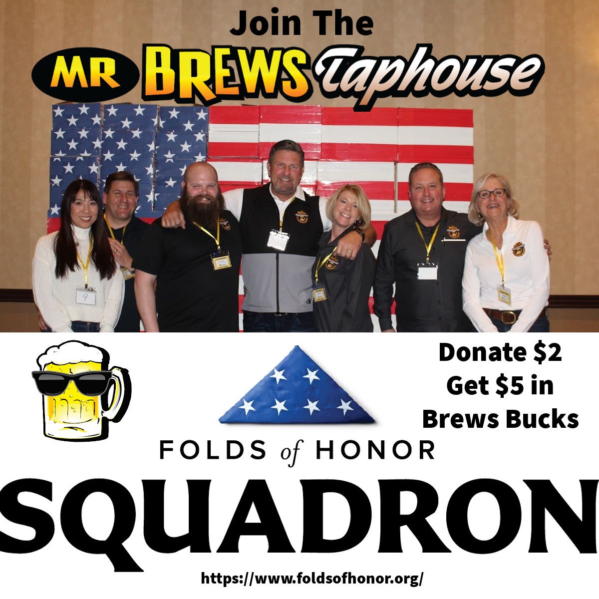 Mr Brews Taphouse Continues Veteran Support through Partnership with Folds of Honor