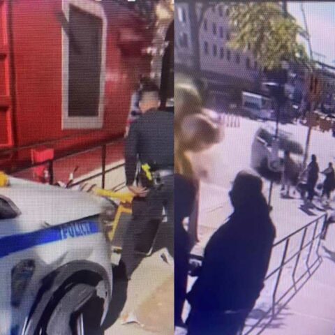 Ten struck by nypd police car during chase with stolen vehicle - photo licensed by shore news network.