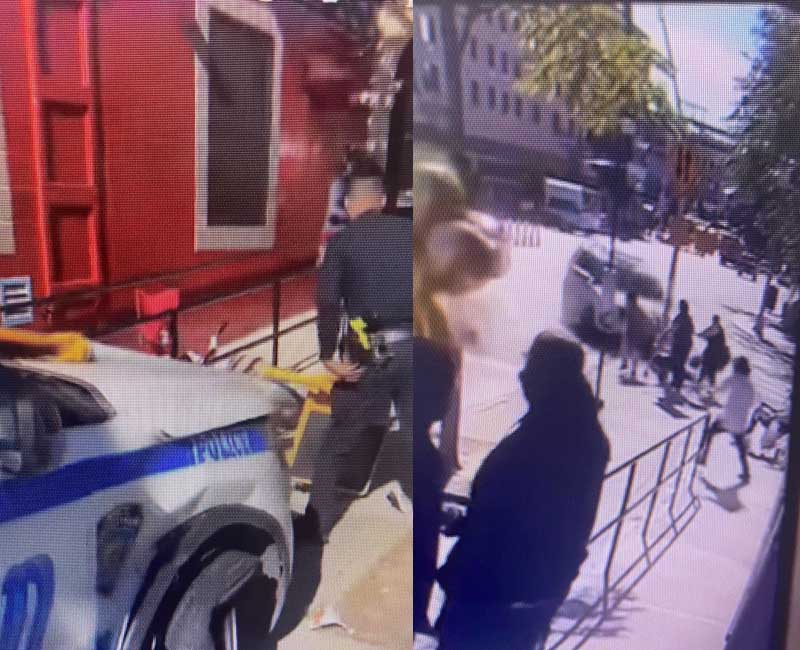 Ten struck by NYPD police car during chase with stolen vehicle