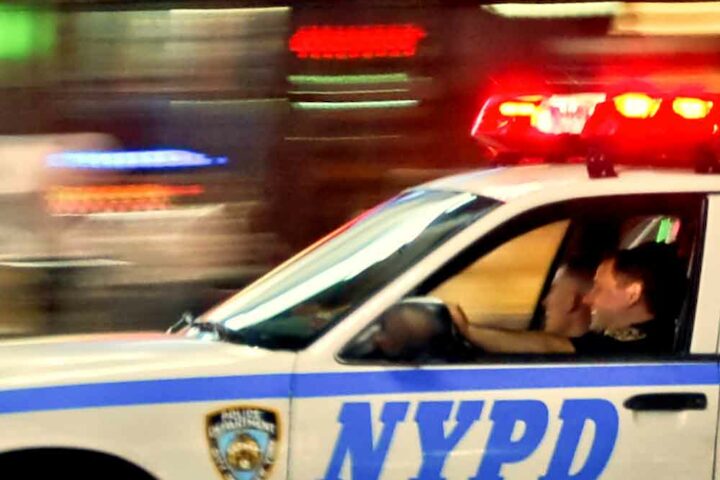 NYPD officers responding to emergency call. File photo by Roy Janssen