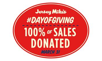 On Wednesday, March 31: Jersey Mike’s Donates ALL Sales to Local Charities