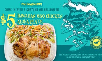 Ono Hawaiian BBQ Offers $5 Meal Deal for Customers in Costume on Halloween