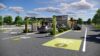 Vandal trashes outdoor area at stafford panera