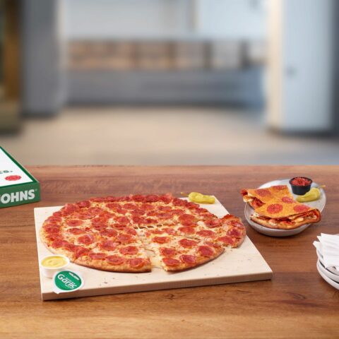 Papa johns celebrates the return of shaq-a-roni pizza, highlighting its footprint in a big way - photo licensed by shore news network.