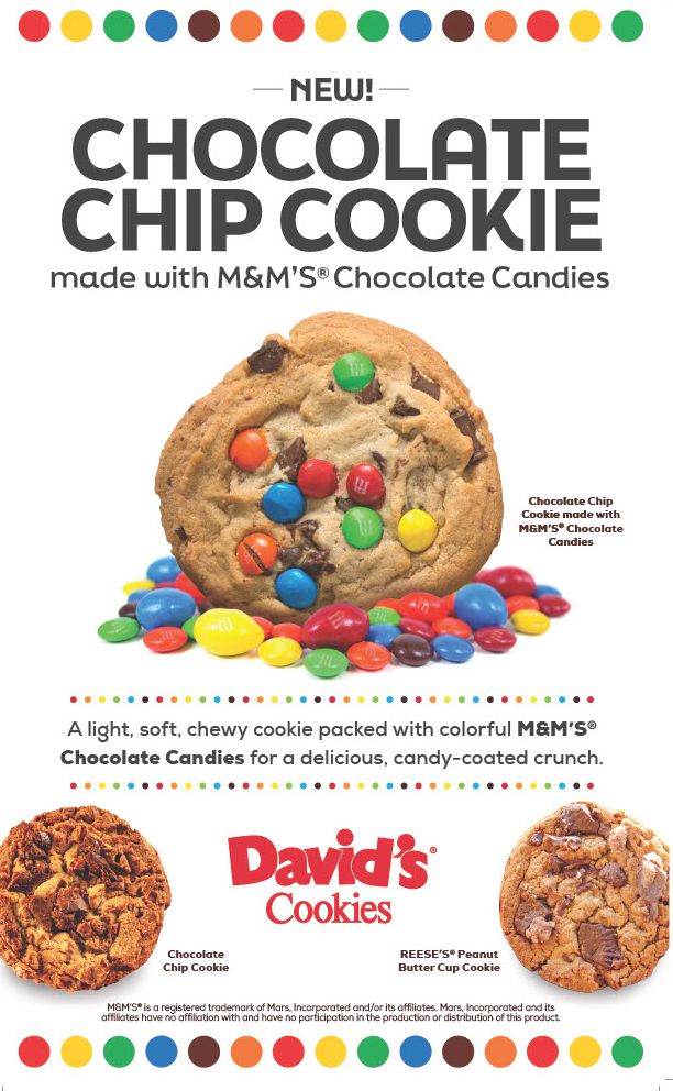 Pieology Announces a New Candy-Coated Cookie: Chocolate Chip Cookie Made With M&M's Candies.