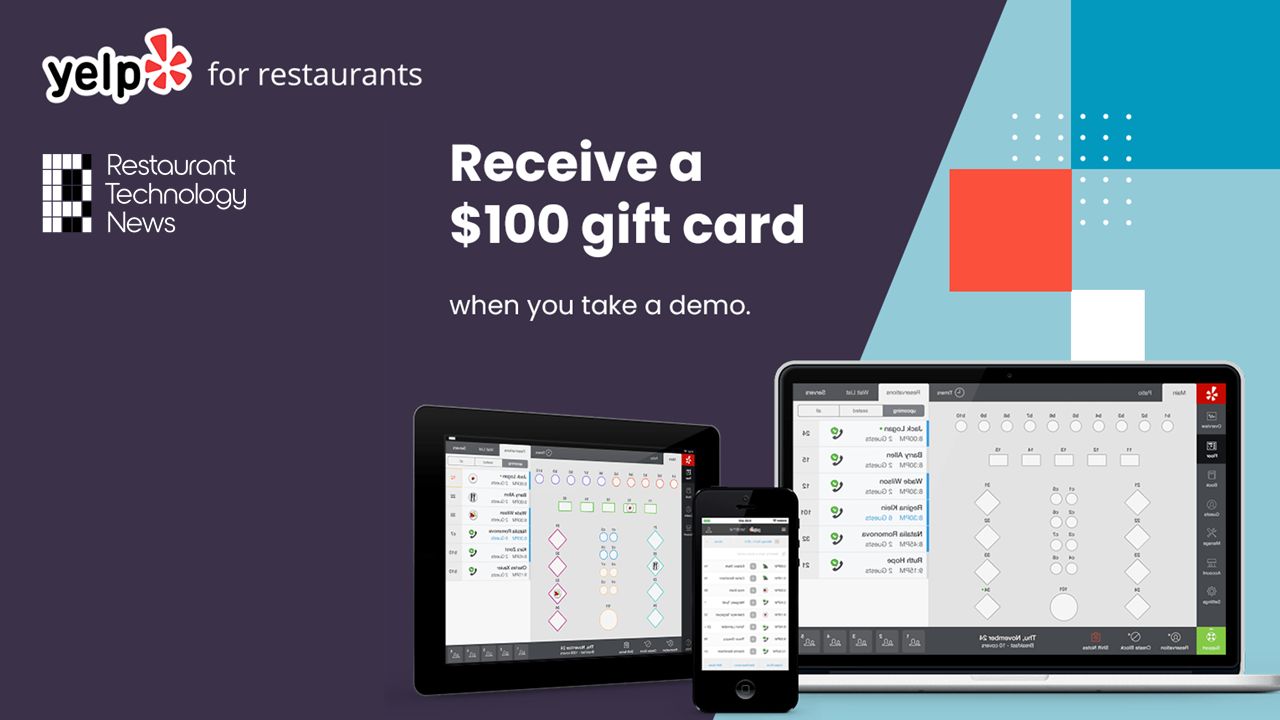 Restaurant Technology News Partners with Yelp to Promote Waitlist and Reservations Software with $100 Gift Cards - Plus $1,800 in Free Yelp Ads