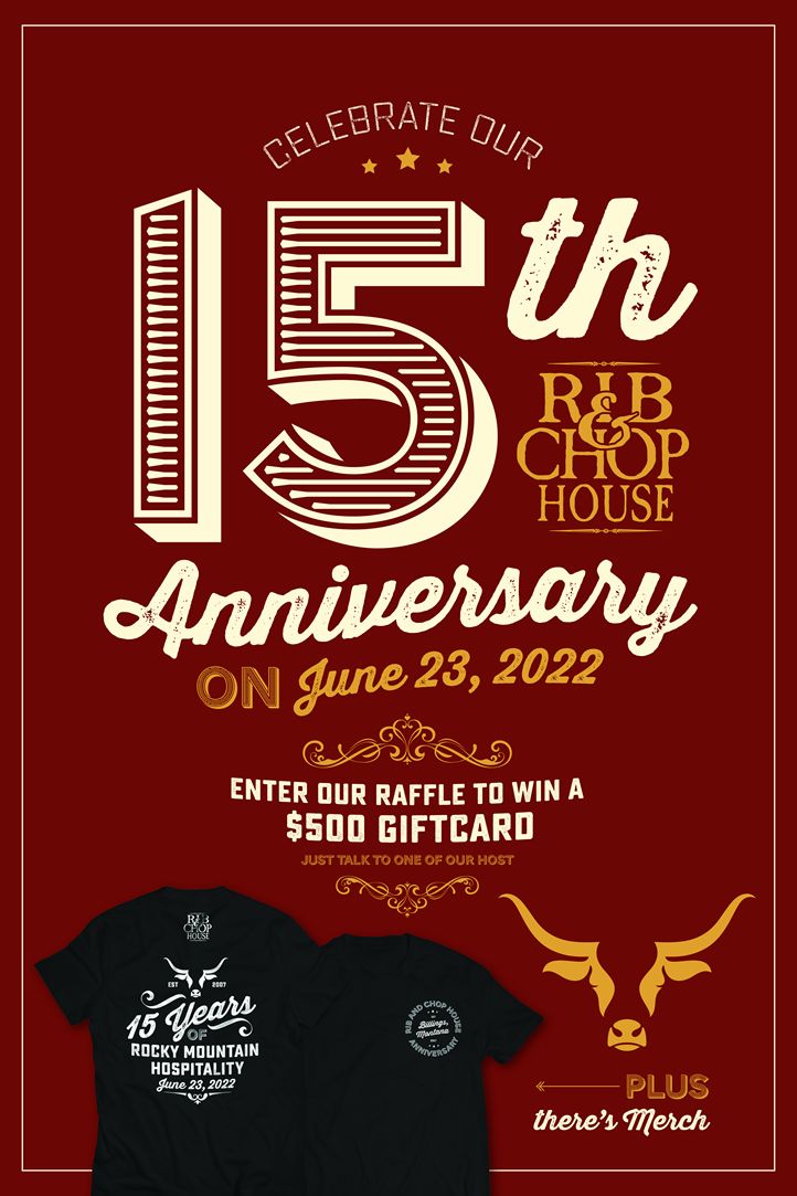 Rib & Chop House Billings' Restaurant Celebrates 15th Anniversary with Celebration and Giveaways