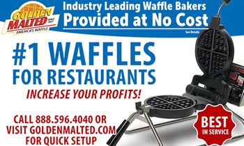 Serve America’s #1 Waffles – Golden Malted Provides Waffle Irons at Setup