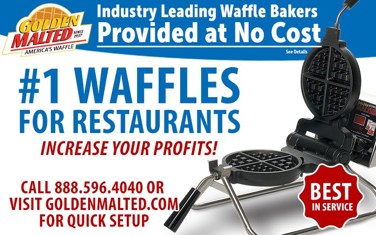 Serve America's #1 Waffles - Golden Malted Provides Waffle Irons at Setup