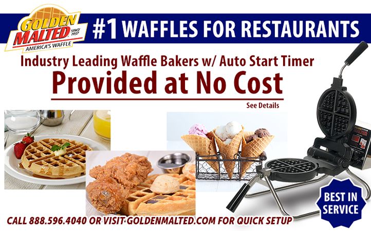 Serve America's Favorite Waffles - Golden Malted Provides Waffle Irons at Setup