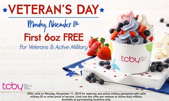TCBY to Offer Free Deal for Veterans - Vimarsana News