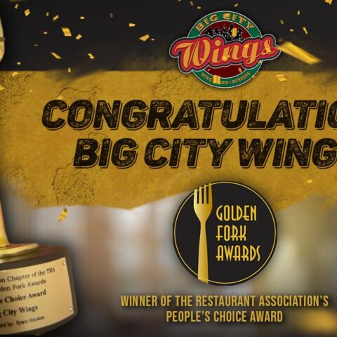 Texas restaurant association names houston’s wing joint, big city wings, winner of the people’s choice 2022 golden fork award - photo licensed by shore news network.