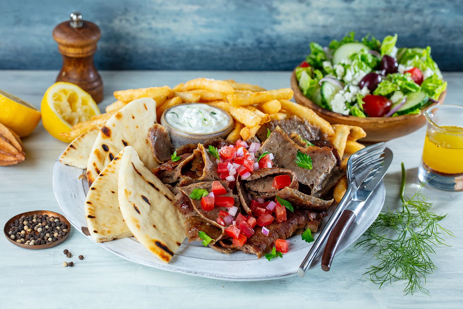 The Great Greek Mediterranean Grill Gyro Plate