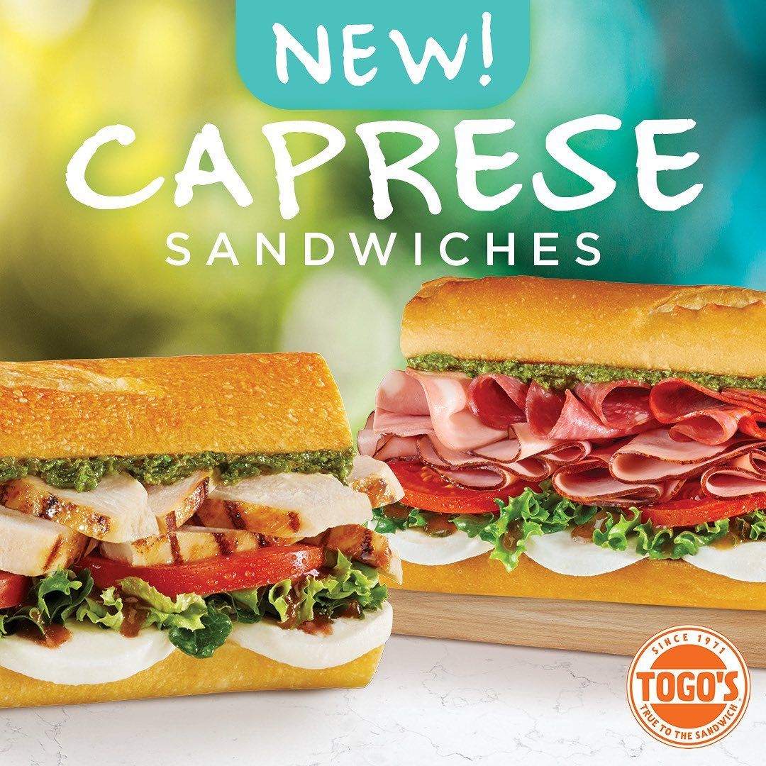 Togo's Introduces New Caprese Sandwiches & Wraps for a Limited Time Only