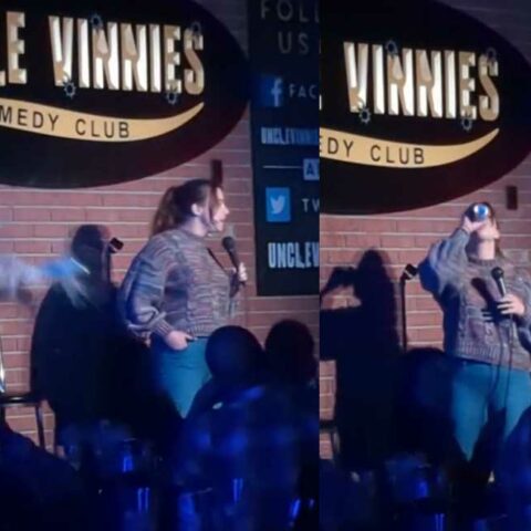 Comedian attacked by trump supporter at point pleasant comedy club with can of beer, then drank it - photo licensed by shore news network.