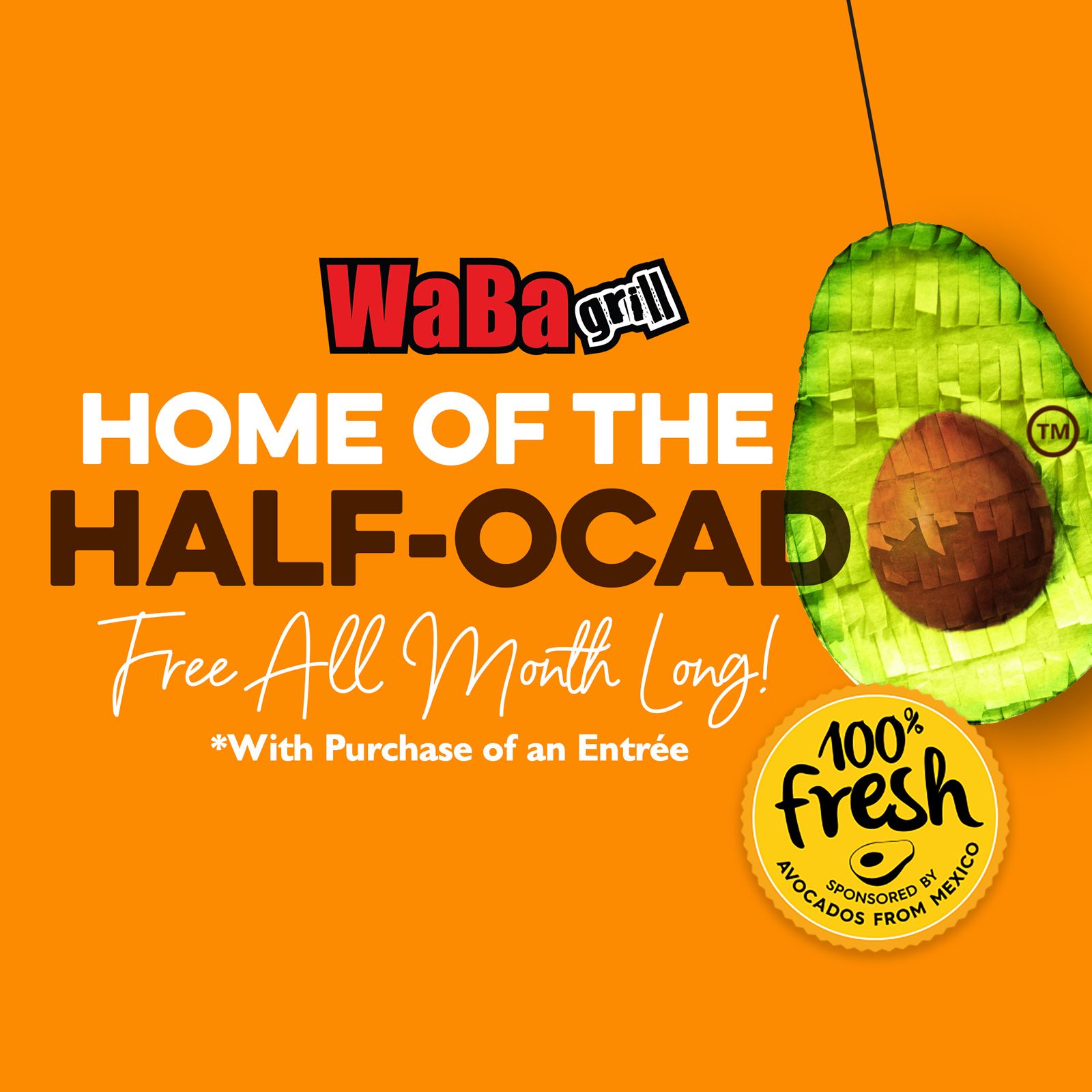 WaBa Grill Offering Free Avocado With Entrée Purchase in May in Partnership With the Avocados From Mexico Brand